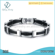 Bracelet magnétique de haute qualité, bracelet en argent et argenté, bracelet en acier inoxydable